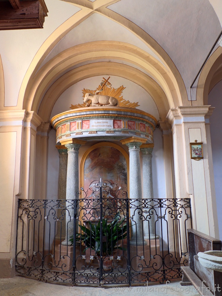 Magnano (Biella, Italy) - Baptismal font of the parish church of the Saints Baptist and Secondus